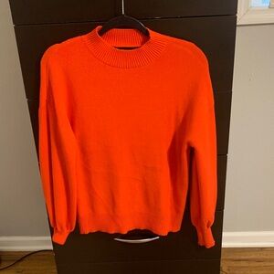 Women's Bright Orange Crew Neck Sweater